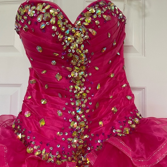 Full prom dress. Hot pink - Picture 2 of 7